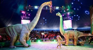 Más de 7 mil niñas y niños celebran su día en Cancún con espectáculo de dinosaurios y regalos