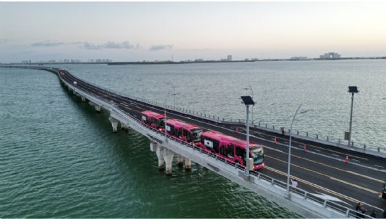 Mara Lezama anuncia fecha de inicio de pruebas piloto con pasajeros de la Ruta 27 a través del Puente Nichupté en Cancún