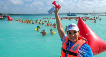 XX Maratón de Aguas Abiertas Bacalar Pueblo Mágico: Más de mil 500 nadadores participan